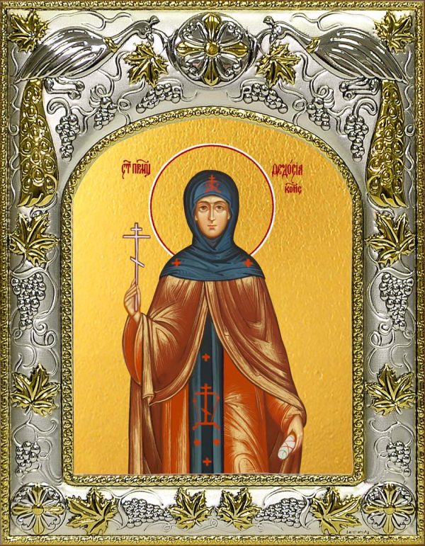 Икона Феодосия Константинопольская в окладе