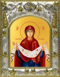 Икона Покров Пресвятой Богородицы в окладе