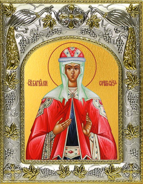 Икона святой Софии Суздальской в окладе