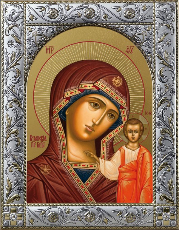 Казанская икона Божией Матери в окладе