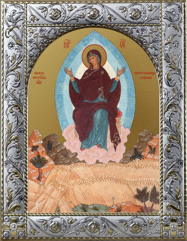 Спорительница хлебов икона Божией Матери в окладе
