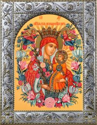 Неувядаемый Цвет икона Божией Матери в окладе