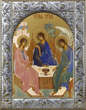 Икона Святая Троица в окладе
