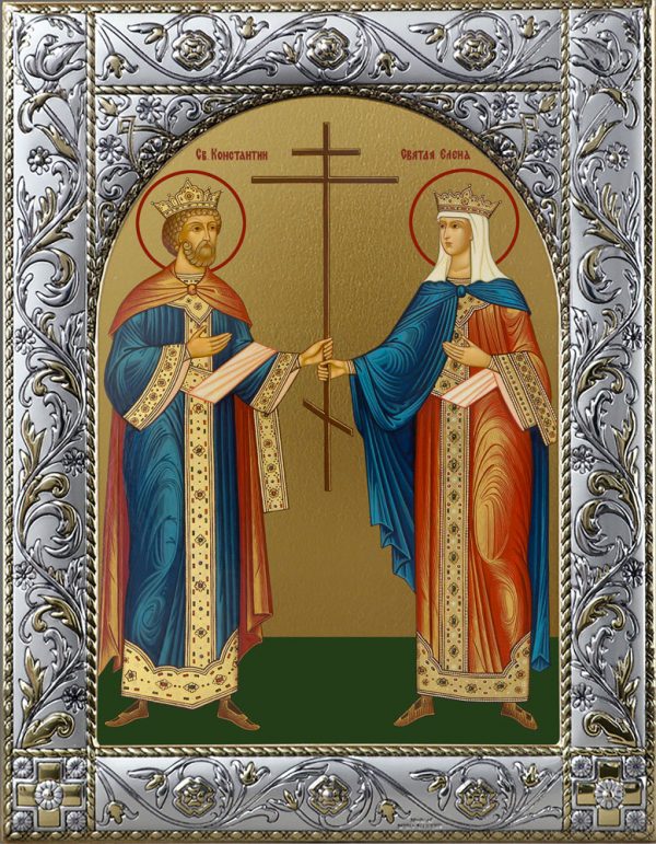 Икона Константин и Елена равноапостольные в окладе
