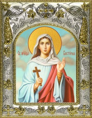 Икона святой Виктории Солунской в окладе