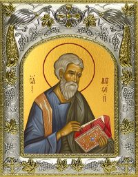 Икона апостола и евангелиста Матфея в окладе