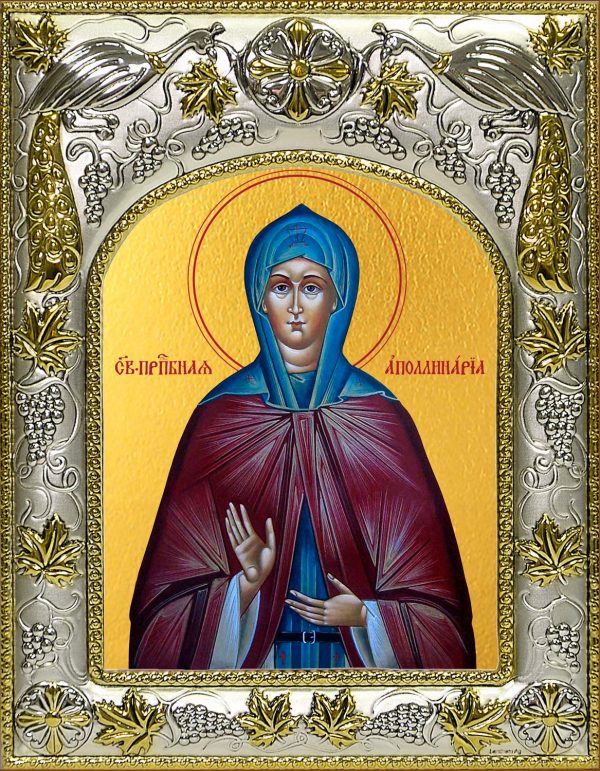 Икона святой Аполлинарии преподобной в окладе
