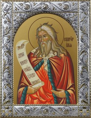 Илья Илия пророк, икона в окладе