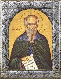 Паисий Великий преподобный, икона в окладе