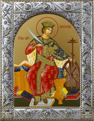 Екатерина великомученица икона в окладе