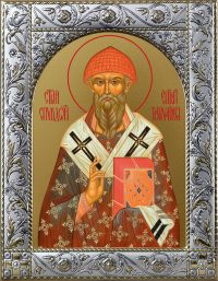 Икона Спиридон Тримифунтский святитель в окладе