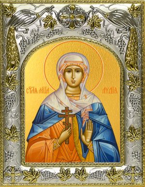 Икона святой Лидии в окладе