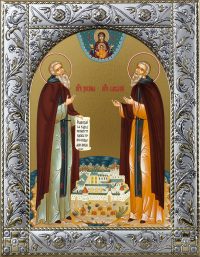 Иконы Зосимы и Савватия в окладе