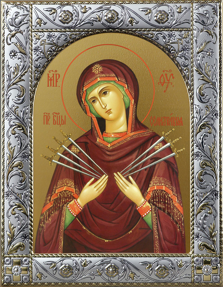 Купить Семистрельную икону Божьей Матери. Семистрельная икона Божьей матери