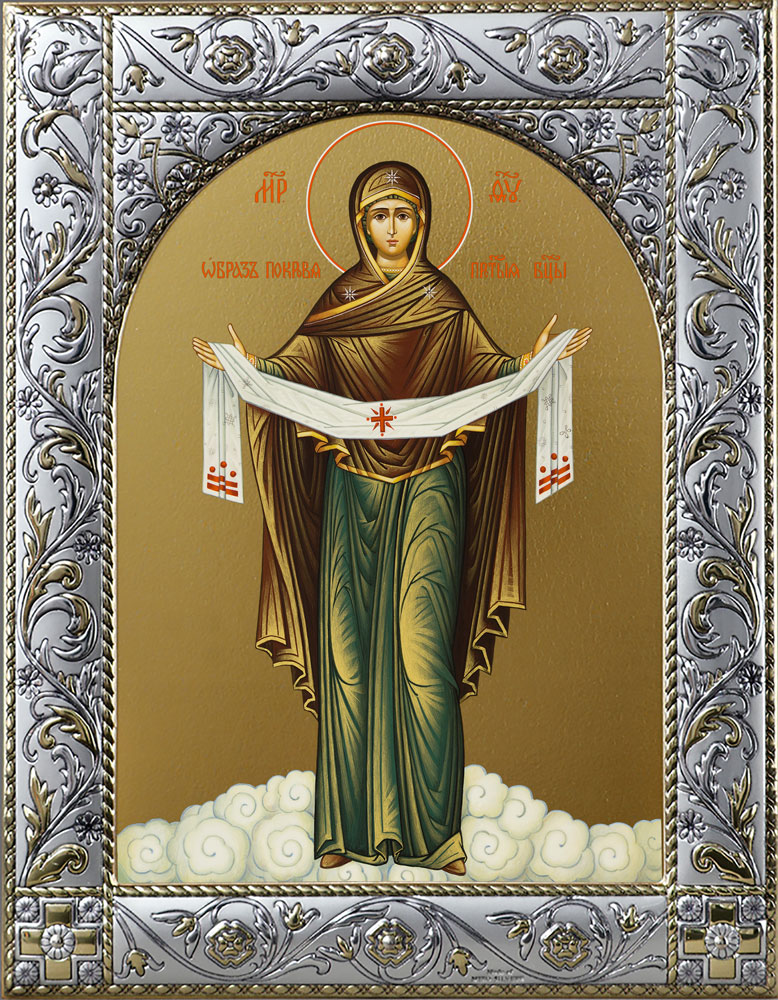 Икона Покров Богородицы в рамке