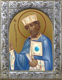 Константин равноапостольный царь икона в окладе