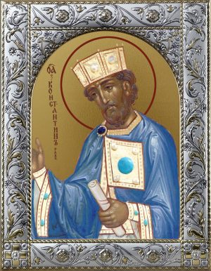 Константин равноапостольный царь икона в окладе