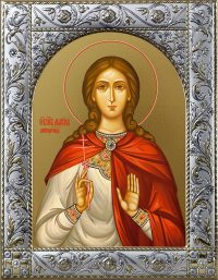 Марина (Маргарита) Антиохийская, великомученица икона в окладе