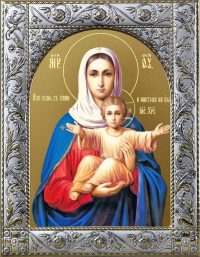 Аз есмь с вами, и никтоже на вы икона Божией Матери в окладе