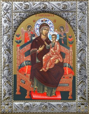 Всецарица икона Божией Матери в окладе