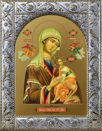 Страстная икона Божией Матери в окладе