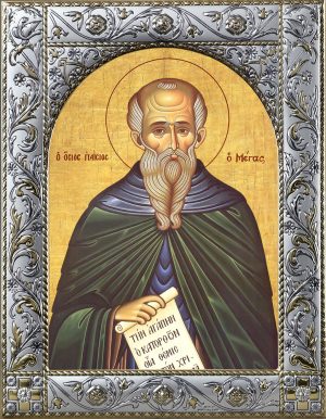 Паисий Великий преподобный, икона в окладе