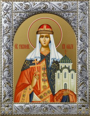 купить икону святой Ольги в окладе dm556085-01