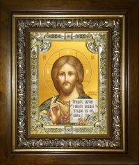 купить икону Господь Вседержитель Иисус Христос в окладе и киоте