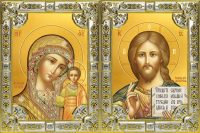 купить Венчальную пару икон Господь Вседержитель и Казанская Божья Матерь