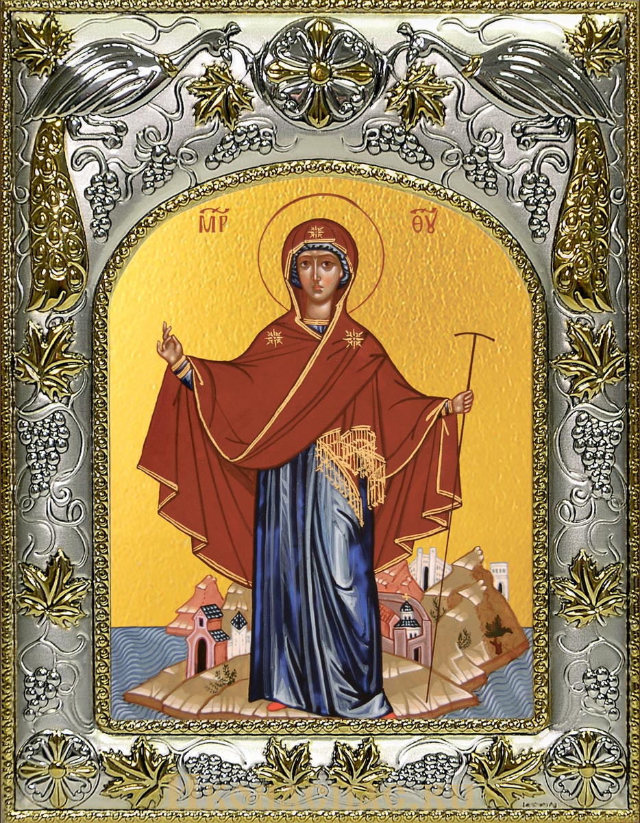 Икона Игумения Горы Афонской икона Божией Матери, 14х18 см, в окладе A-7058