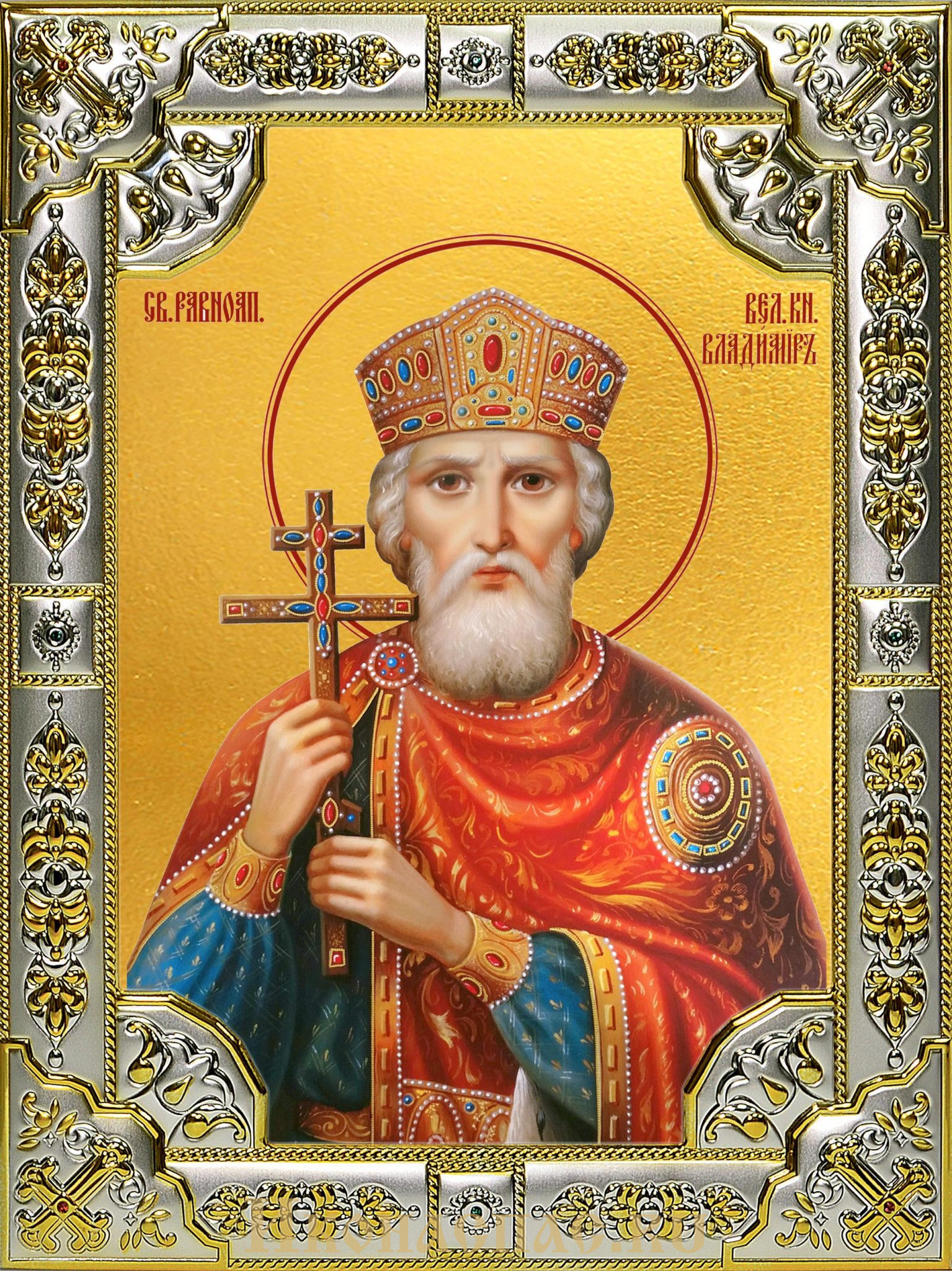 Икона Владимир Великий, 18х24 см, в окладе B-6409
