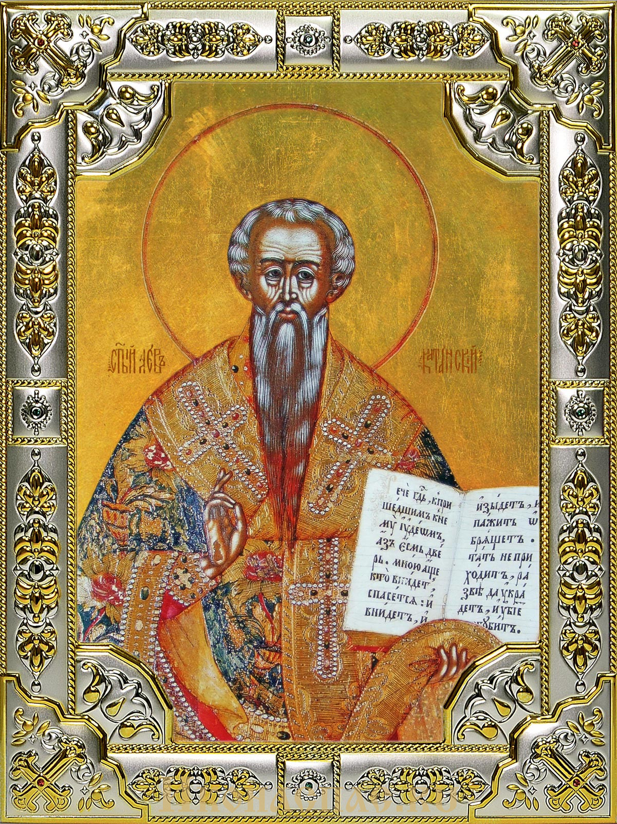 Икона Лев Катанский, святитель, 18х24 см, в окладе B-6721