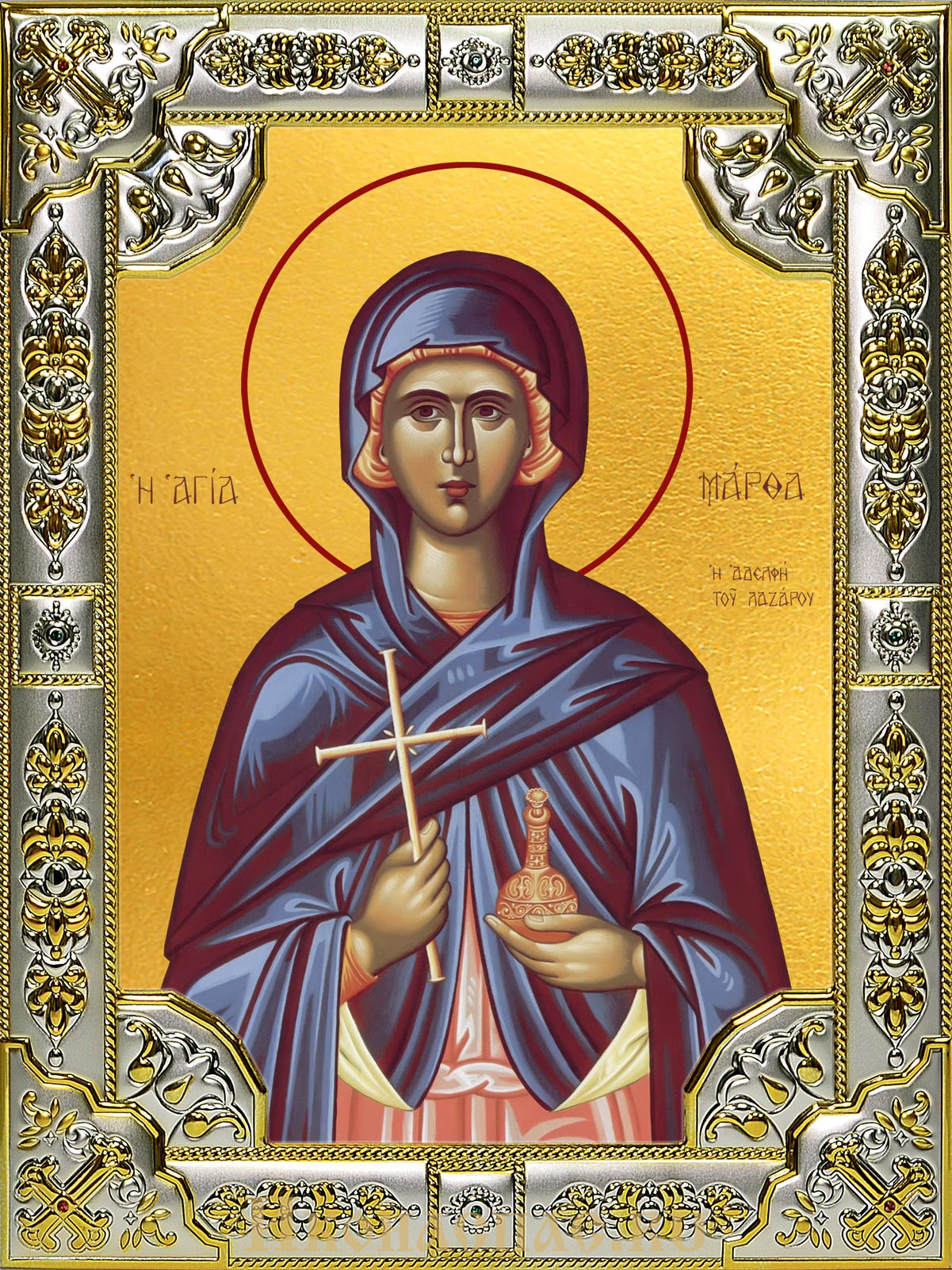 Икона Марфа Вифанская праведная, мироносица, 18х24 см, в окладе B-6854