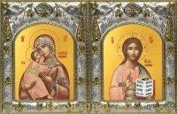 Венчальная пара икон Господь Вседержитель и Владимирская икона Божьей Матери
