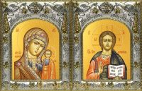 Венчальная пара икон Господь Вседержитель и Казанская икона Божьей Матери