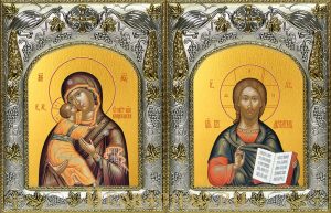 купить венчальную пару Господь Вседержитель и Владимирская икона Божьей Матери