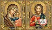 купить Венчальную пару икон Господь Вседержитель и Казанская Божья Матерь