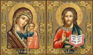 купить Венчальную пару икон Господь Вседержитель и Казанская Божья Матерь
