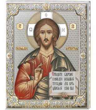 Икона Господь Вседержитель в окладе производство Италия