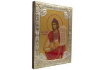 Икона Савелий в окладе. Живое фото