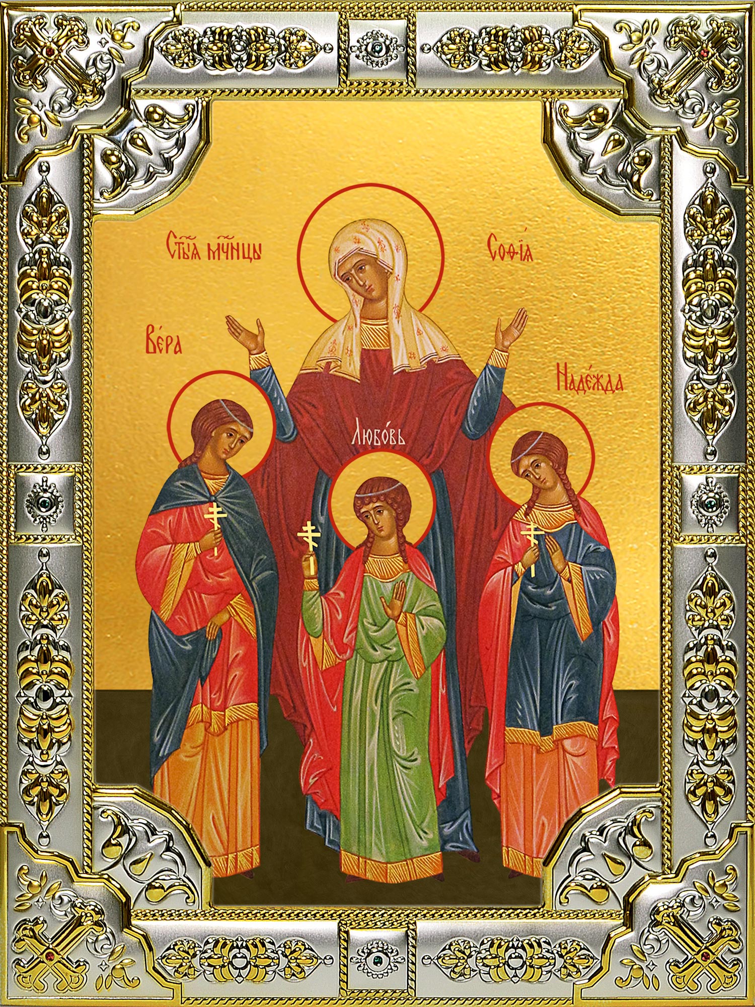 купить икону святых Веры, Надежды, Любови и матери их Софии