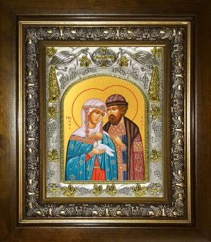 Купить икону святые Петр и Феврония Муромские с голубкой