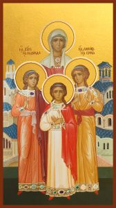 купить икону Веры, Надежды, Любови и их матери Софии мучениц