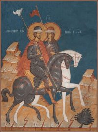 приобрести икону Борис и Глеб благоверные князья-страстотерпцы dm04456