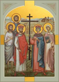 купить икону Константин и Елена равноапостольные, Алексий преподобный, Анастасия Римская мученица, Вонифатий мученик