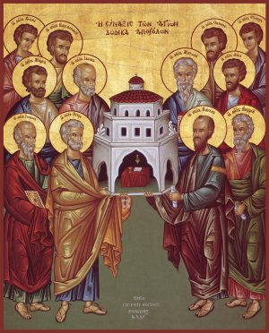 купить икону Собор славных и всехвальных двенадцати апостолов