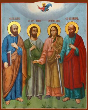 купить икону Петр и Павел апостолы, Флор и Лавр мученики