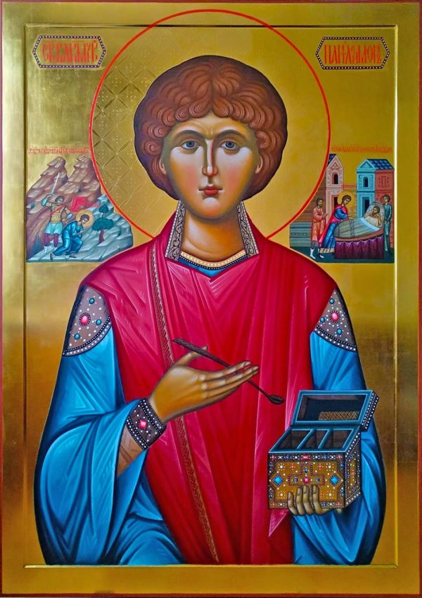 купить писаную икону Пантелеимона великомученика