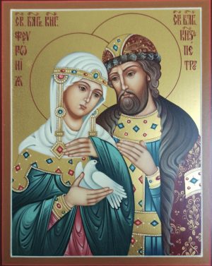 купить писаную икону Петра и Февронии