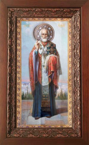 купить икону святого Николая Чудотворца в киоте